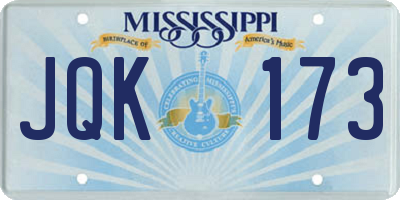 MS license plate JQK173