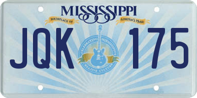 MS license plate JQK175