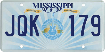 MS license plate JQK179