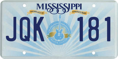 MS license plate JQK181