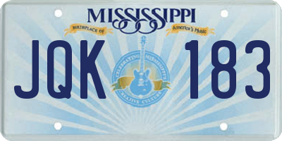 MS license plate JQK183