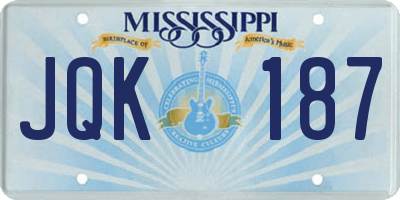 MS license plate JQK187