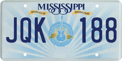 MS license plate JQK188
