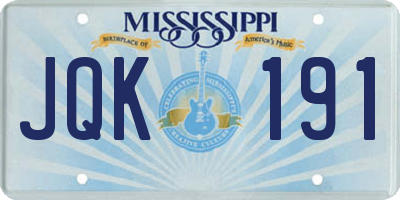 MS license plate JQK191