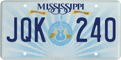 MS license plate JQK240