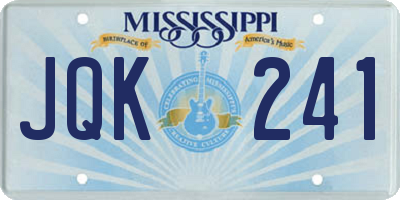 MS license plate JQK241