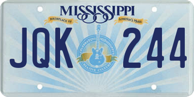 MS license plate JQK244