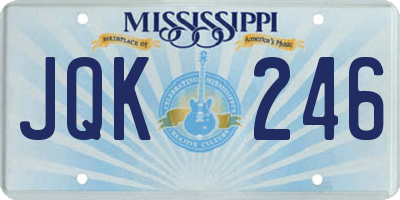 MS license plate JQK246