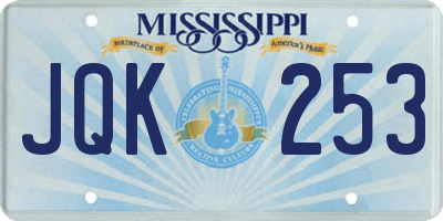 MS license plate JQK253