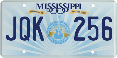 MS license plate JQK256