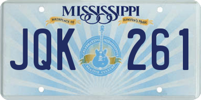 MS license plate JQK261