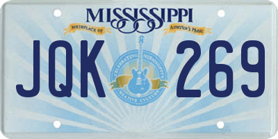 MS license plate JQK269