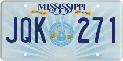MS license plate JQK271