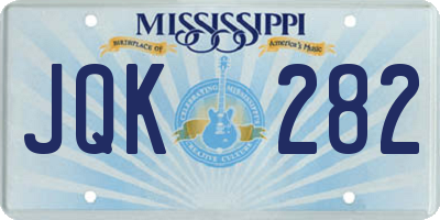MS license plate JQK282