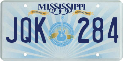 MS license plate JQK284