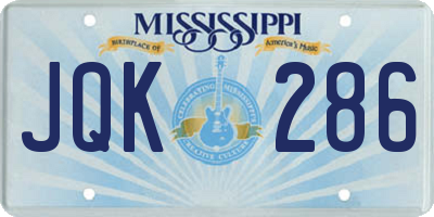 MS license plate JQK286