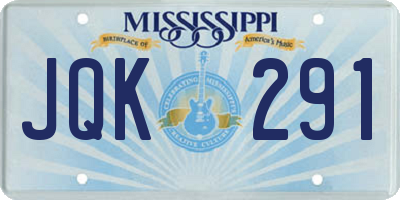 MS license plate JQK291