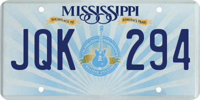 MS license plate JQK294