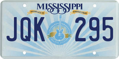 MS license plate JQK295