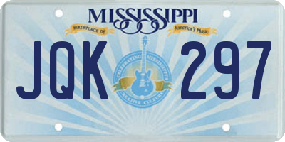 MS license plate JQK297