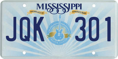 MS license plate JQK301