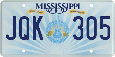 MS license plate JQK305