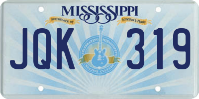MS license plate JQK319