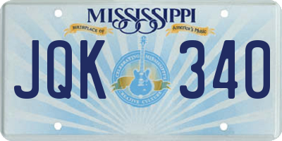 MS license plate JQK340