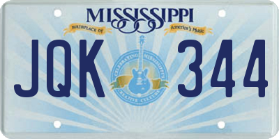 MS license plate JQK344