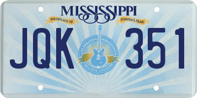 MS license plate JQK351