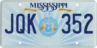 MS license plate JQK352