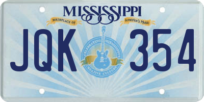 MS license plate JQK354