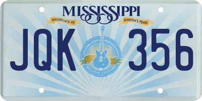 MS license plate JQK356