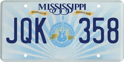 MS license plate JQK358