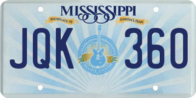 MS license plate JQK360