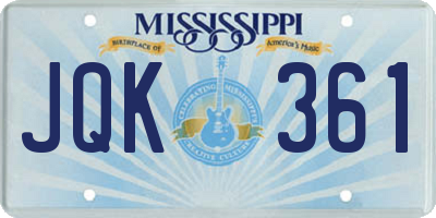 MS license plate JQK361