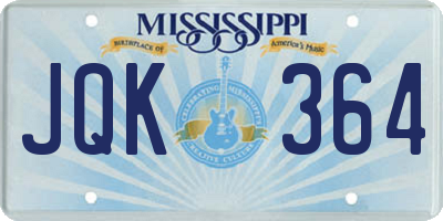 MS license plate JQK364