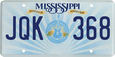 MS license plate JQK368