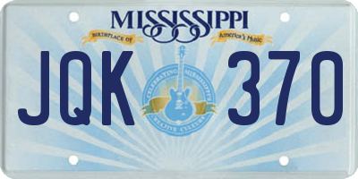MS license plate JQK370