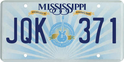 MS license plate JQK371