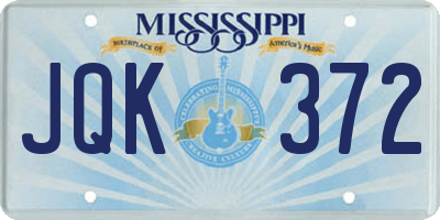 MS license plate JQK372