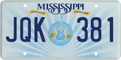 MS license plate JQK381
