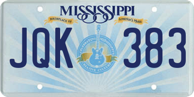 MS license plate JQK383