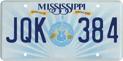 MS license plate JQK384