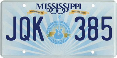 MS license plate JQK385