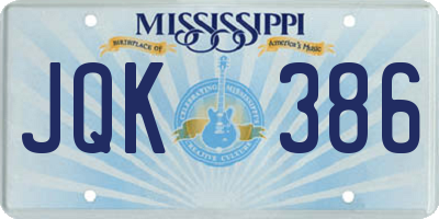 MS license plate JQK386