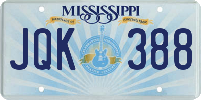 MS license plate JQK388