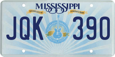 MS license plate JQK390