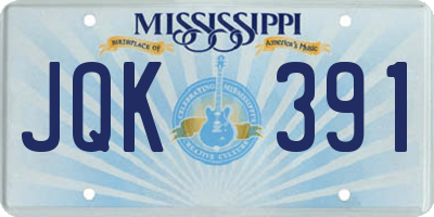 MS license plate JQK391
