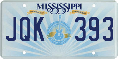 MS license plate JQK393